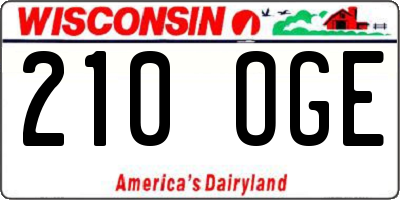 WI license plate 210OGE