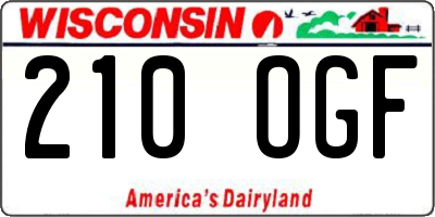 WI license plate 210OGF