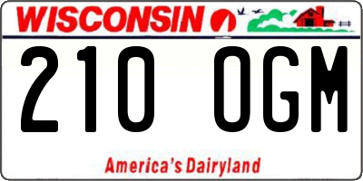 WI license plate 210OGM