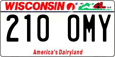 WI license plate 210OMY