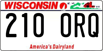 WI license plate 210ORQ