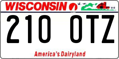 WI license plate 210OTZ