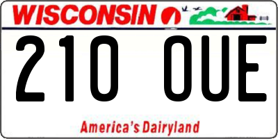 WI license plate 210OUE