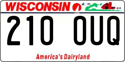 WI license plate 210OUQ