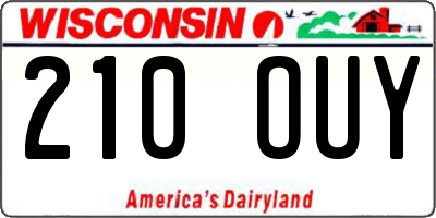 WI license plate 210OUY