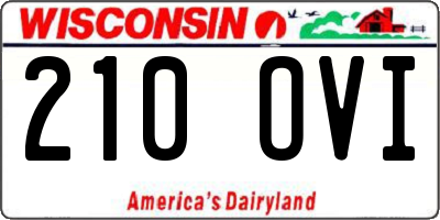WI license plate 210OVI