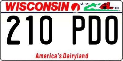 WI license plate 210PDO