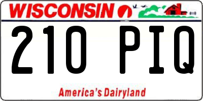 WI license plate 210PIQ