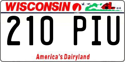 WI license plate 210PIU