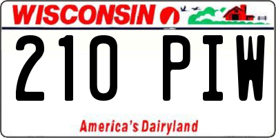 WI license plate 210PIW