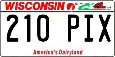 WI license plate 210PIX