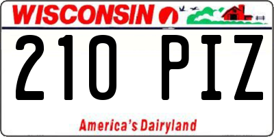 WI license plate 210PIZ