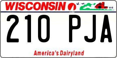 WI license plate 210PJA