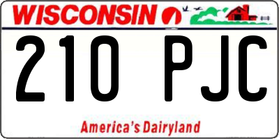 WI license plate 210PJC