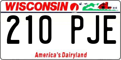 WI license plate 210PJE