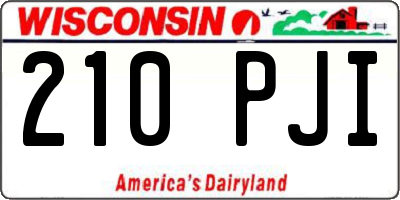 WI license plate 210PJI
