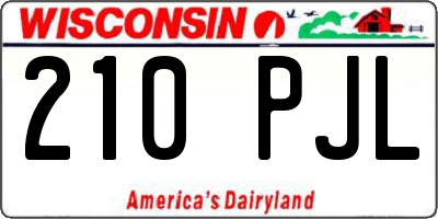 WI license plate 210PJL
