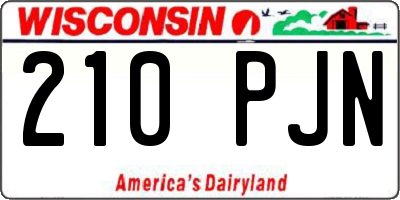 WI license plate 210PJN