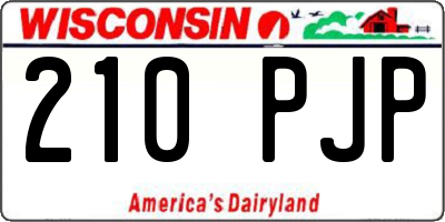 WI license plate 210PJP