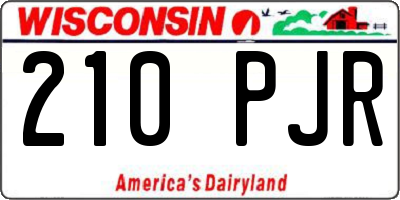 WI license plate 210PJR