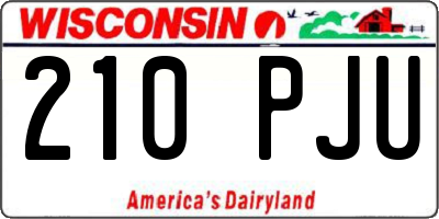 WI license plate 210PJU