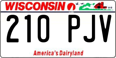 WI license plate 210PJV