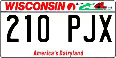WI license plate 210PJX