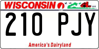 WI license plate 210PJY