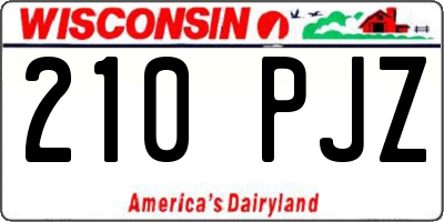 WI license plate 210PJZ