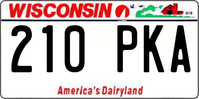 WI license plate 210PKA