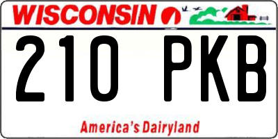 WI license plate 210PKB