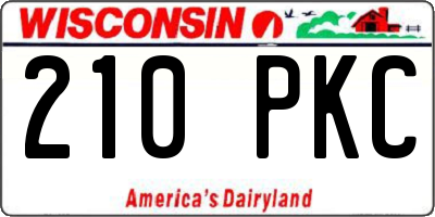 WI license plate 210PKC