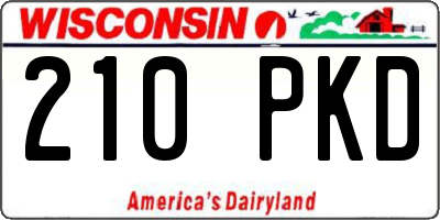 WI license plate 210PKD