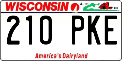 WI license plate 210PKE