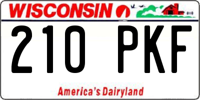 WI license plate 210PKF