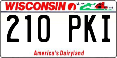 WI license plate 210PKI