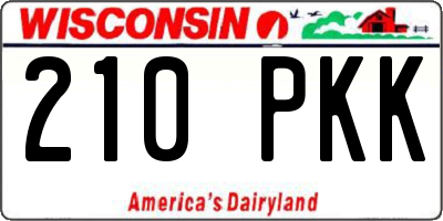 WI license plate 210PKK