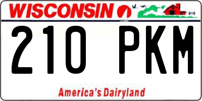 WI license plate 210PKM