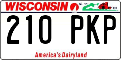 WI license plate 210PKP