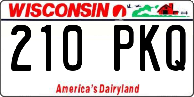 WI license plate 210PKQ