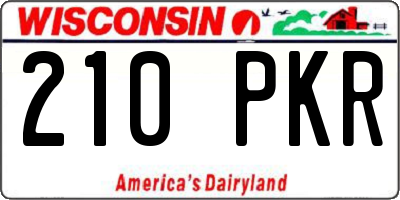 WI license plate 210PKR