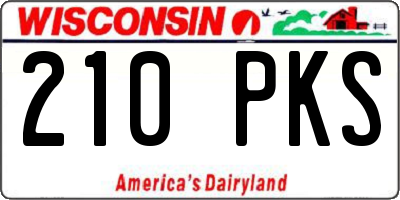 WI license plate 210PKS