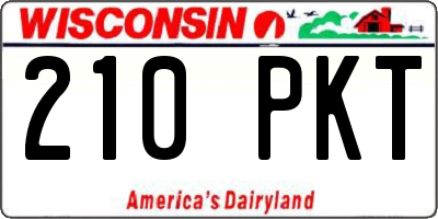 WI license plate 210PKT