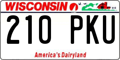 WI license plate 210PKU