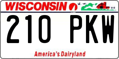 WI license plate 210PKW
