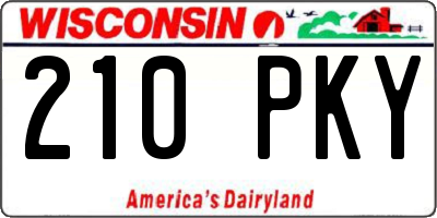 WI license plate 210PKY