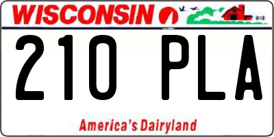 WI license plate 210PLA