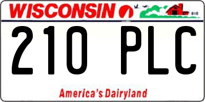 WI license plate 210PLC