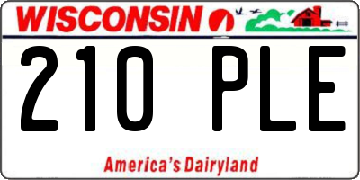 WI license plate 210PLE