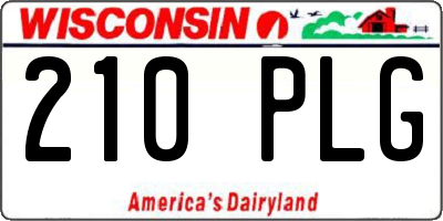 WI license plate 210PLG
